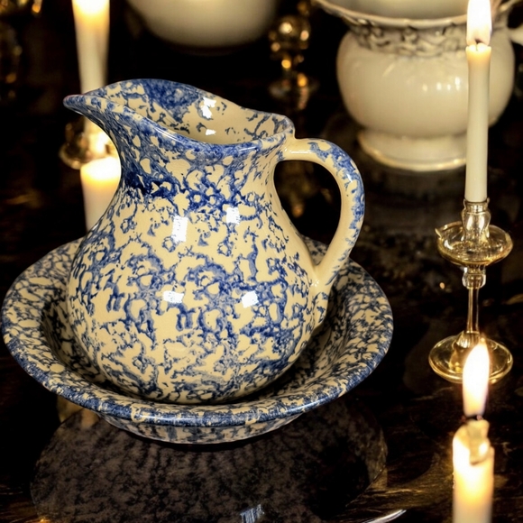 Rare Robinson Ransbottom Pitcher (Ewer) & Basin..  EXCELLENT CONDITION for age. - Picture 17 of 17